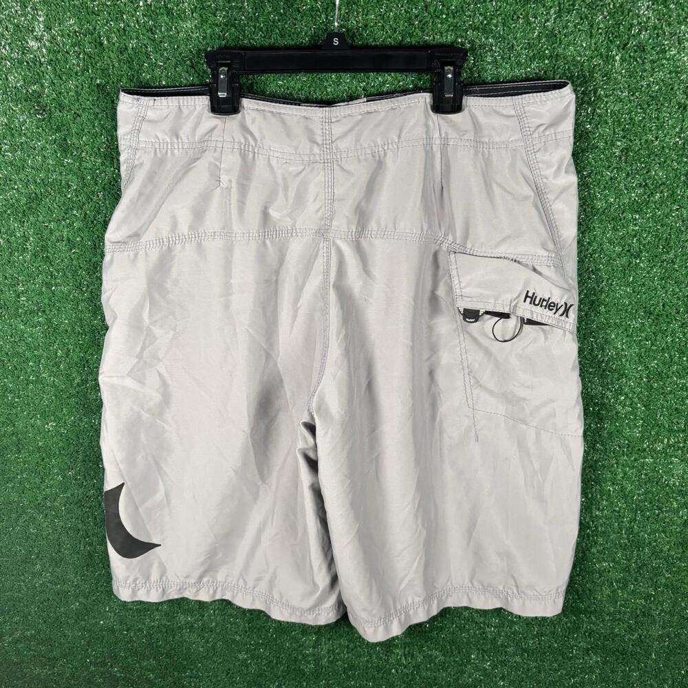 Hurley Board Shorts Men's 33 Gray Drawstring  Surf Beach Swimwear Cargo Summer